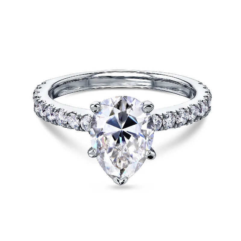 2.1ct Pear Moissanite Ring