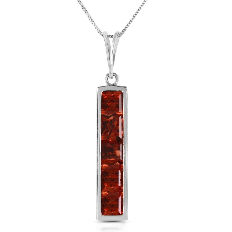 2.25 Carat 14K Solid White Gold Next Thing Garnet Necklace