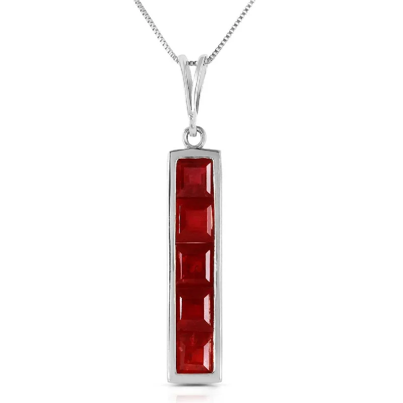 2.5 Carat 14K Solid White Gold Me Before You Ruby Necklace