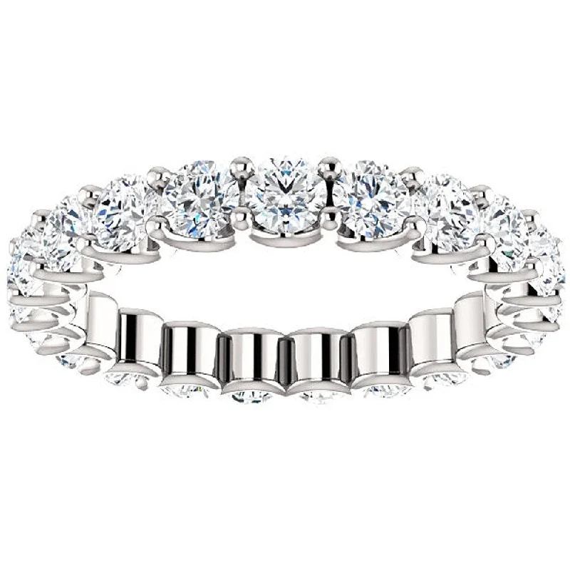 2 Ct Moissanite Eternity Ring Womens Wedding Band 14k White Gold