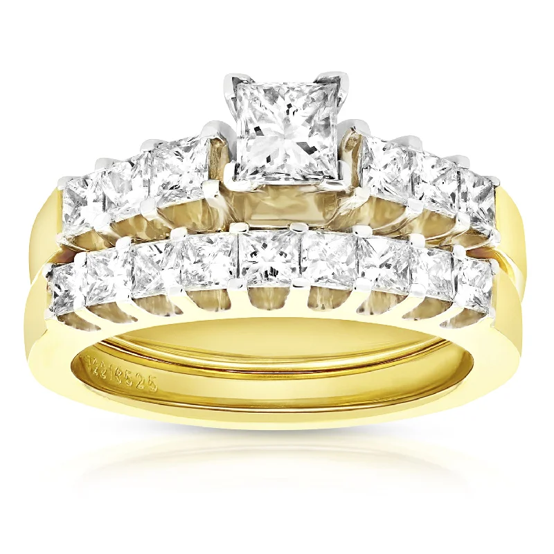 2 cttw 18K Gold SI Diamond Bridal Set