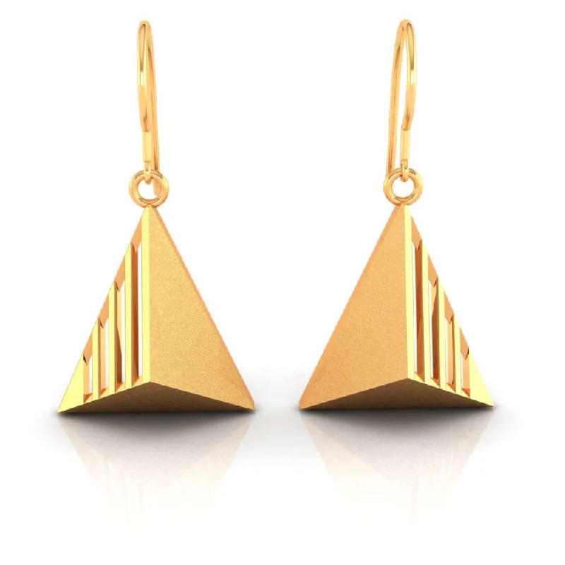 22k Beautiful Gold Earrings In The Shape Of A Cone