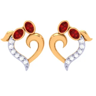 22k Diamond Studded Gold Earring For Your Women