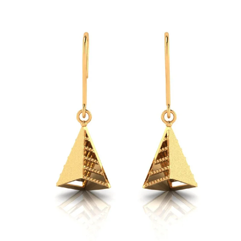 22k Elegant Gold Earrings With A Distinctive Cone Shape