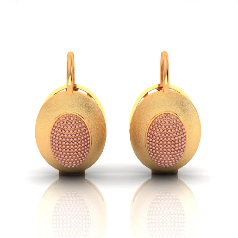 22k Gold Earrings Featuring Intricate Details And A Hint Of Yellow Gold