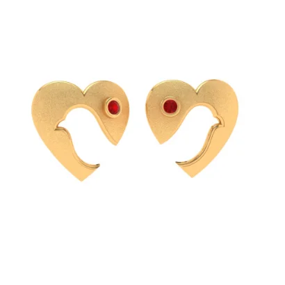 22k Heart Shaped Bird Themed Gold Trinket Exclusively For You