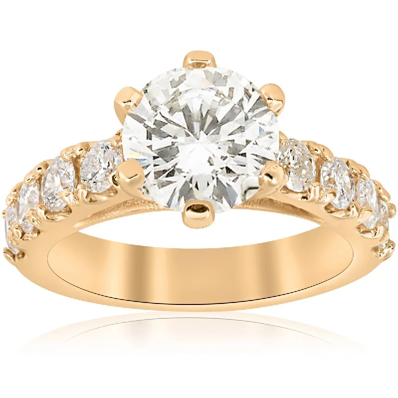 4 1/2ct Diamond Engagement Ring 14k Yellow Gold