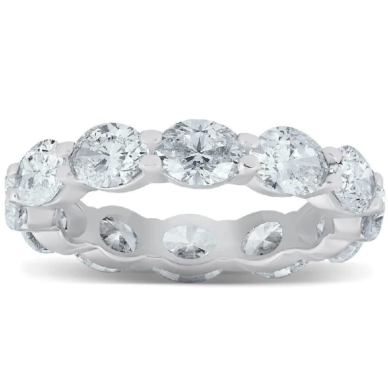 4 3/4 Ct Oval Diamond Eternity Ring 14k White Gold