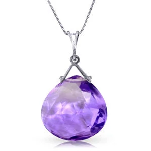 8.5 Carat 14K Solid White Gold Camilla Amethyst Necklace