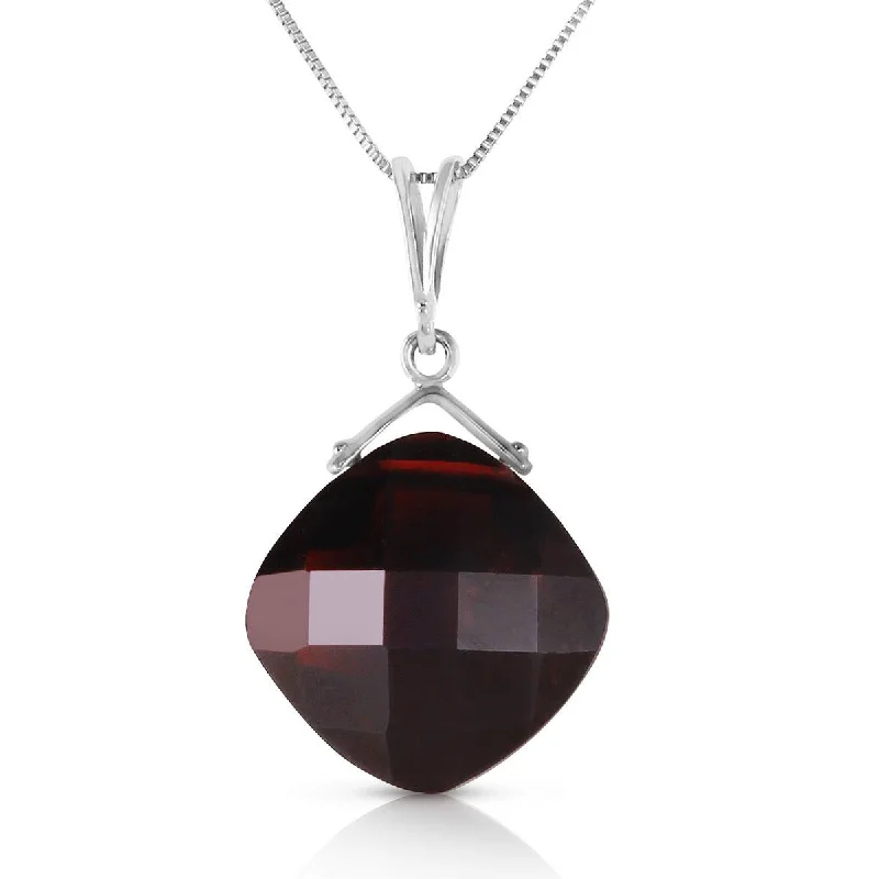 8.75 Carat 14K Solid White Gold Fall Into Place Garnet Necklace