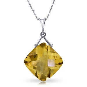 8.75 Carat 14K Solid White Gold Much Is Given Citrine Necklace