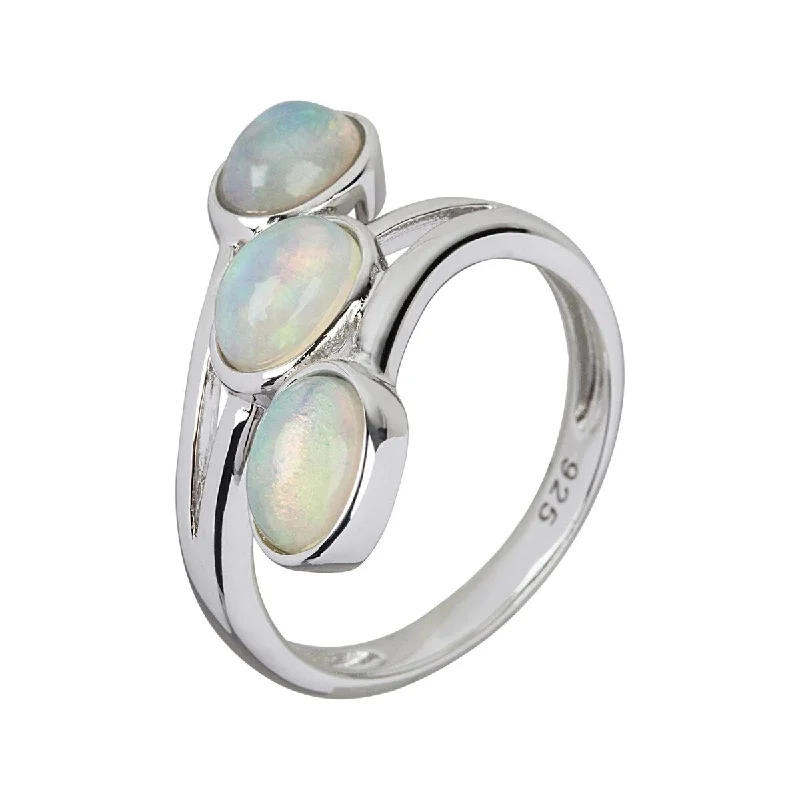 925 Sterling Silver Ethiopian Opal Ring