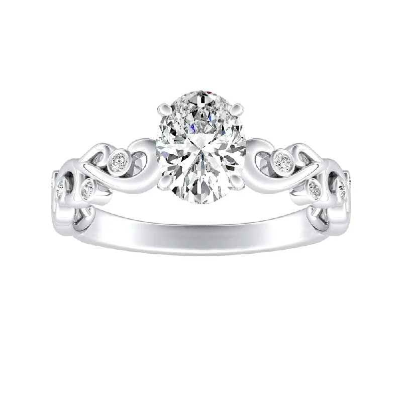 Auriya 1ctw Vintage Oval-cut Solitaire Diamond Engagement Ring Platinum (I-J, I1-I2)