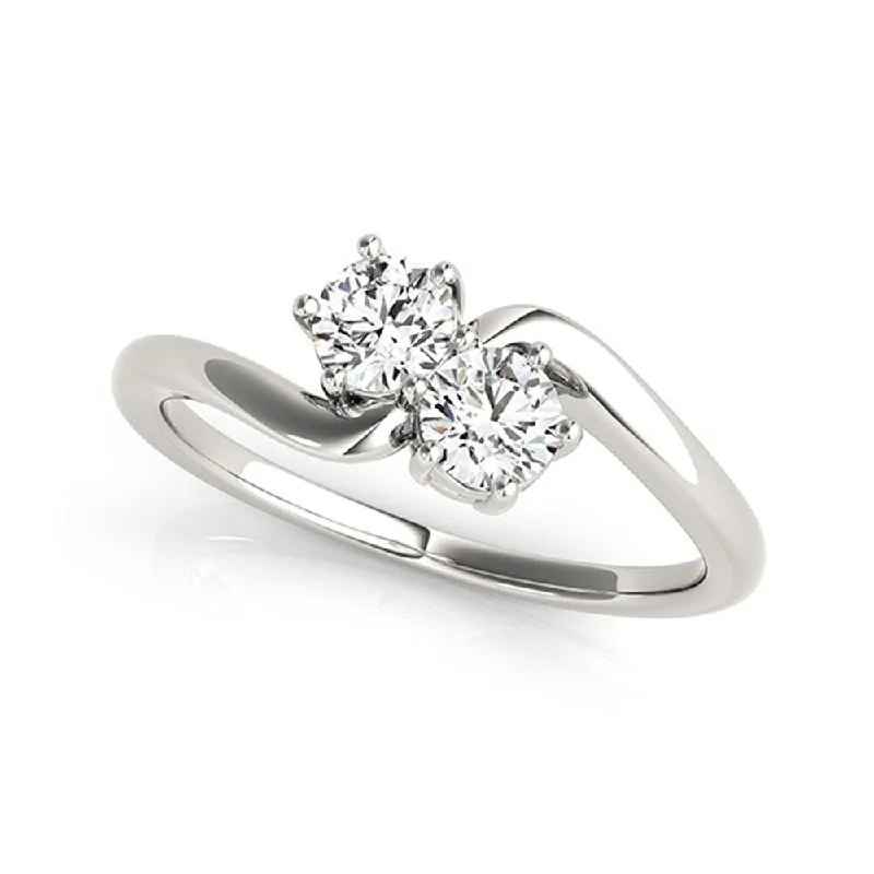 Auriya 2-Stone Round Diamond Engagement Ring 1 carat TW 14k White Gold (H-I, SI1-SI2)