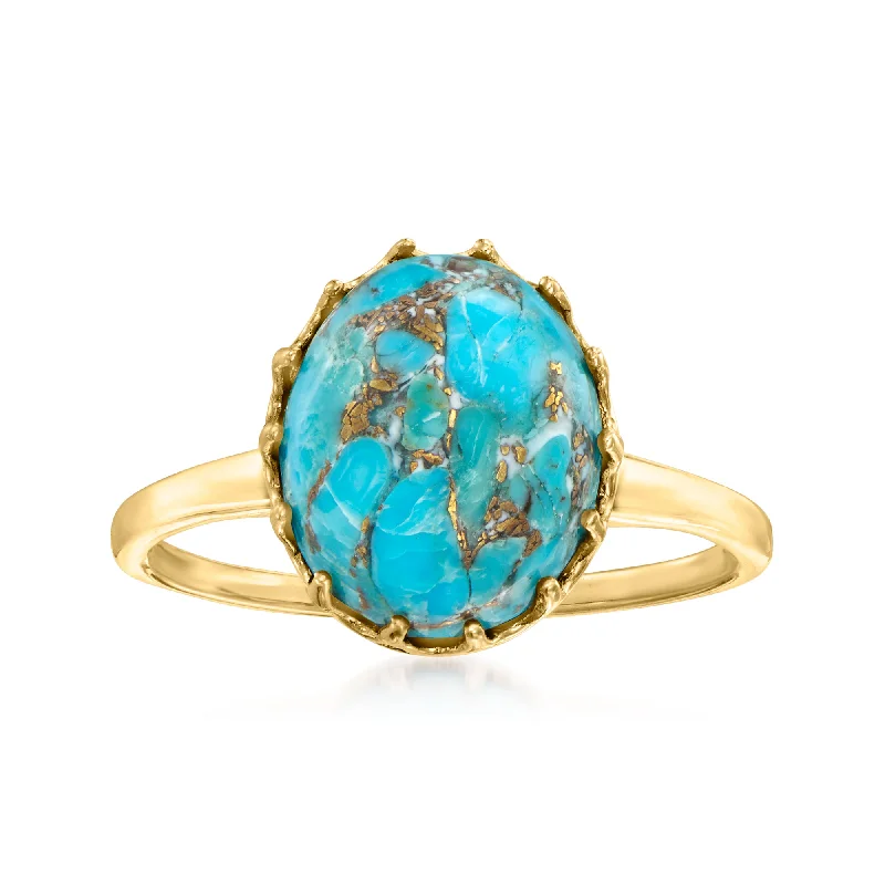 Canaria Turquoise Ring in 10kt Yellow Gold