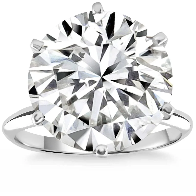 Certified 10.83Ct Natural Round Brilliant Cut Diamond Solitaire Engagement Ring