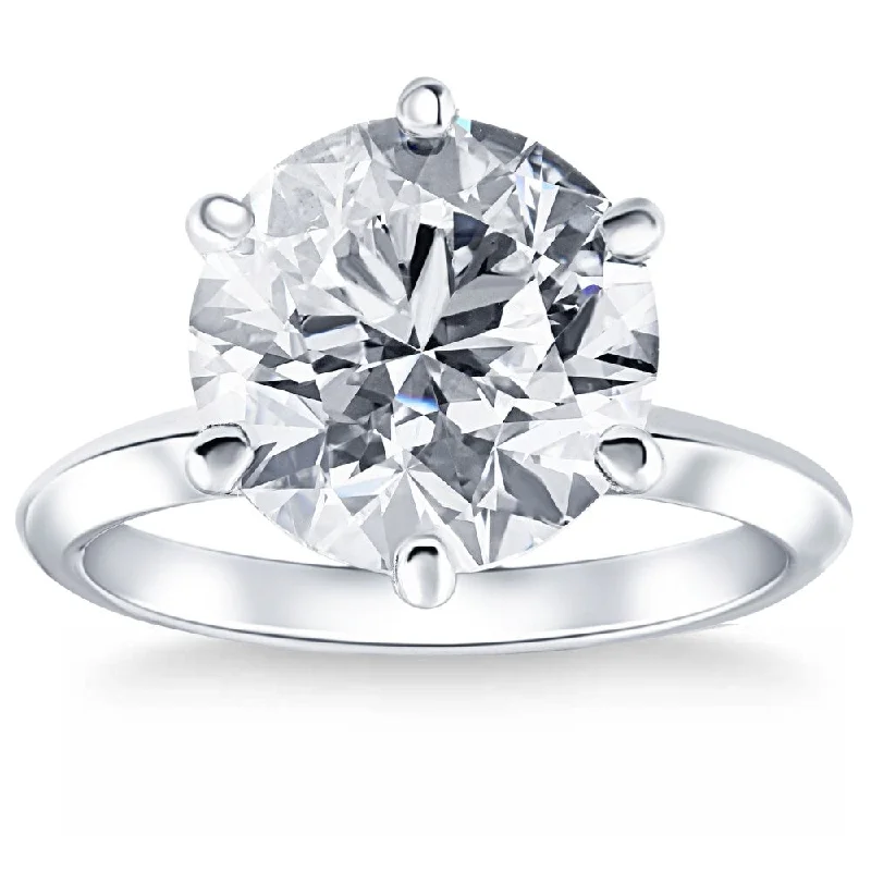 Certified 6Ct Solitaire Diamond Engagement Ring White Gold Lab Grown