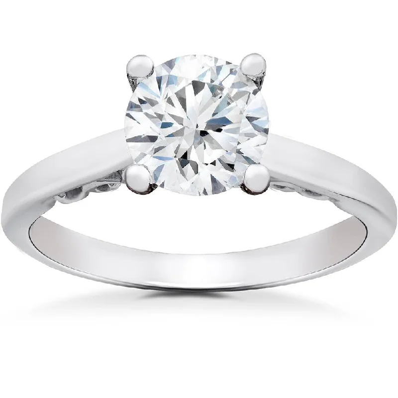 (G-H,SI1-I1) 1.02ct Diamond IGI Certified Engagement 14k Ring Lab Created