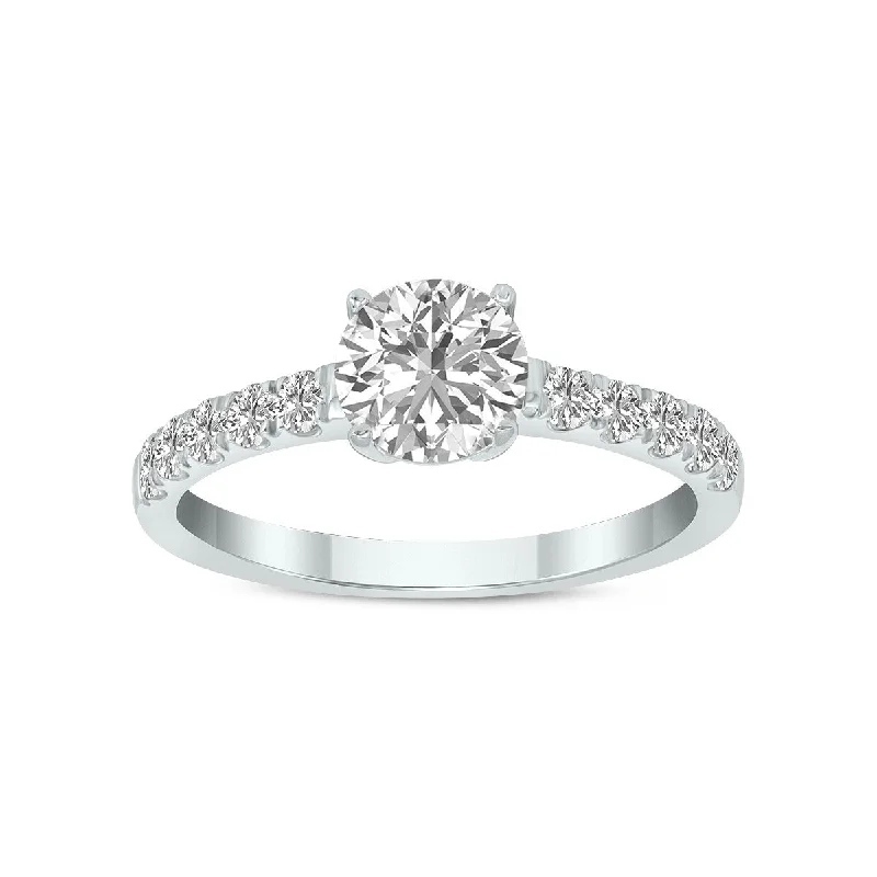 Marquee 1 3/8 Carat TW Lab Grown Diamond Engagement Ring in 14K White Gold