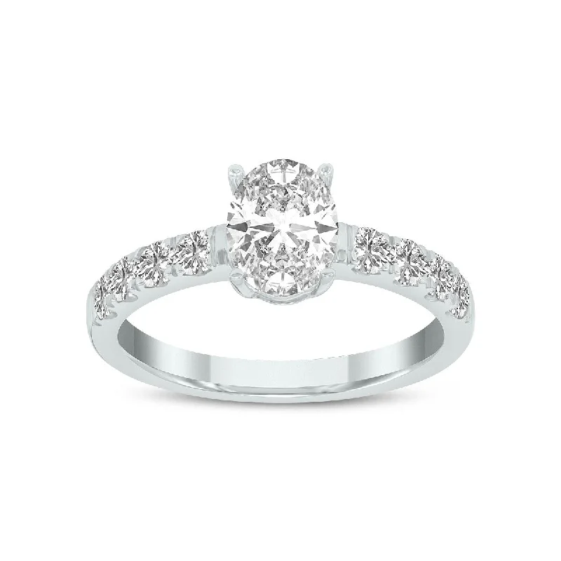 Marquee 2 1/2 Carat TW Oval Lab Grown Diamond Engagement Ring in 14K White Gold