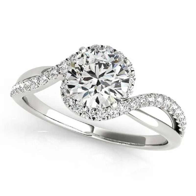 Moissanite by Auriya 1ctw Halo Diamond Engagement Ring 1/5ctw 14K Gold