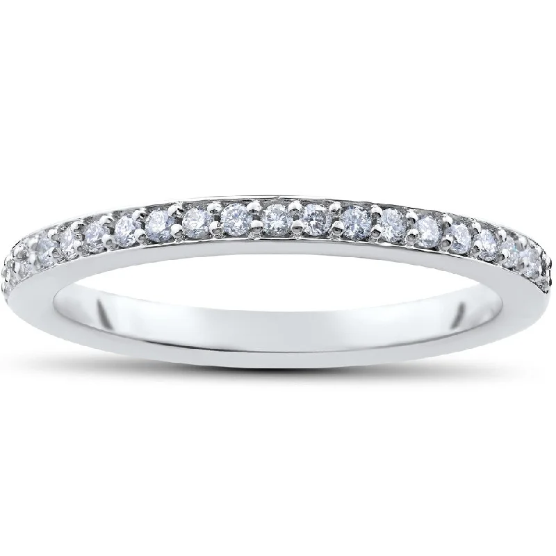 Pompeii3 14k White Gold 1/4 Ct TDW Diamond Wedding Ring Lab Grown (G-H/VS1-VS2)