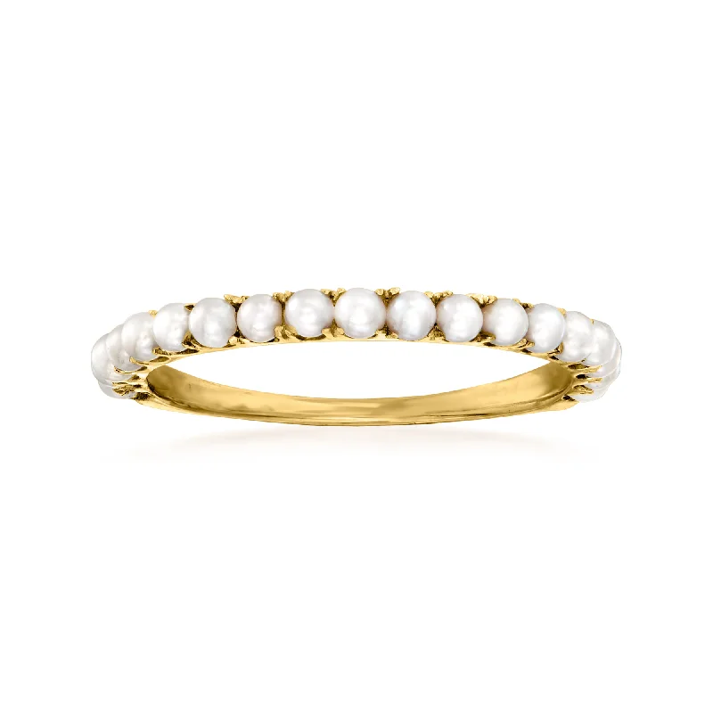 Ross-Simons 1.5-2mm Cultured Pearl Ring in 14kt Yellow Gold