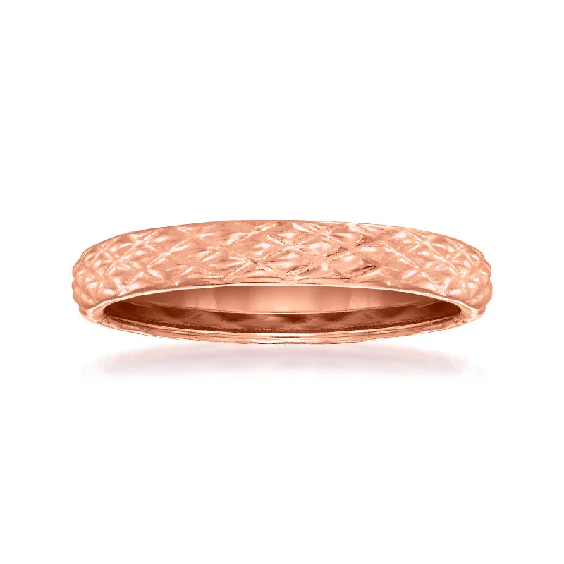 Ross-Simons 18kt Rose Gold Quilted Textured Ring