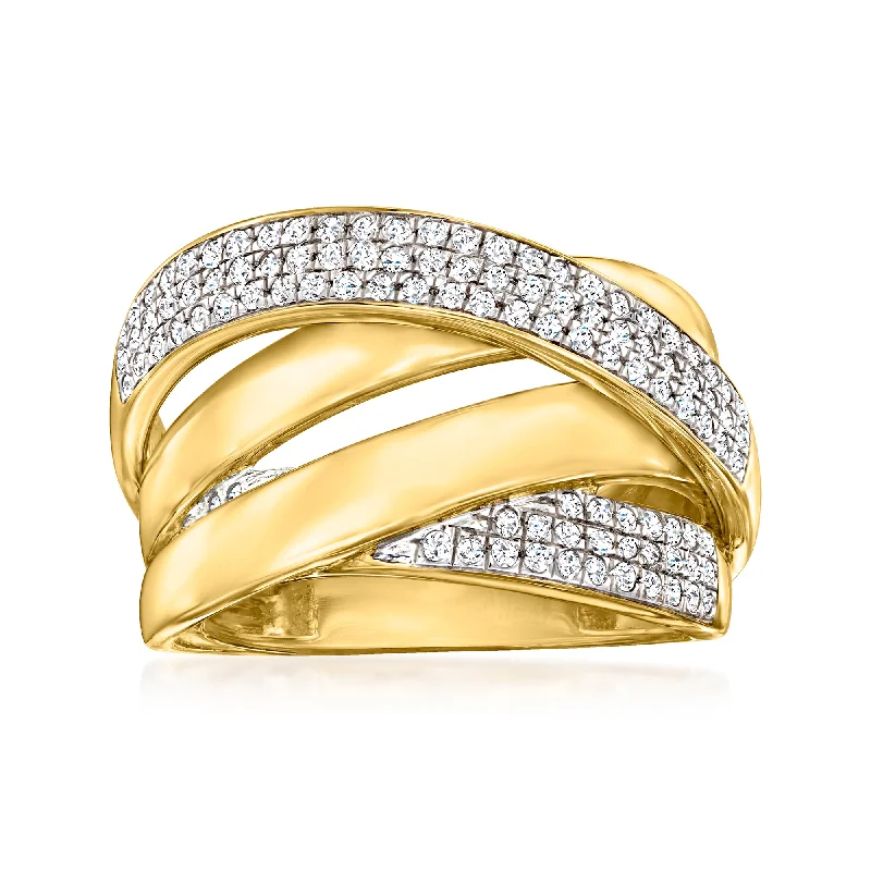 Ross-Simons Diamond Highway Ring in 18kt Gold Over Sterling