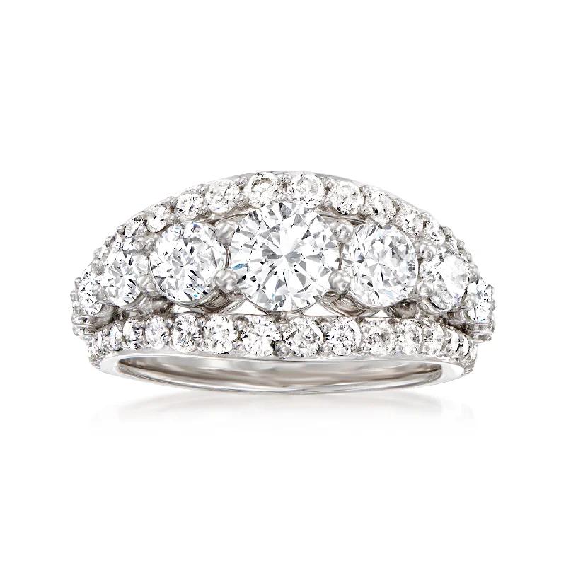 Ross-Simons Diamond Multi-Row Ring in 14kt White Gold