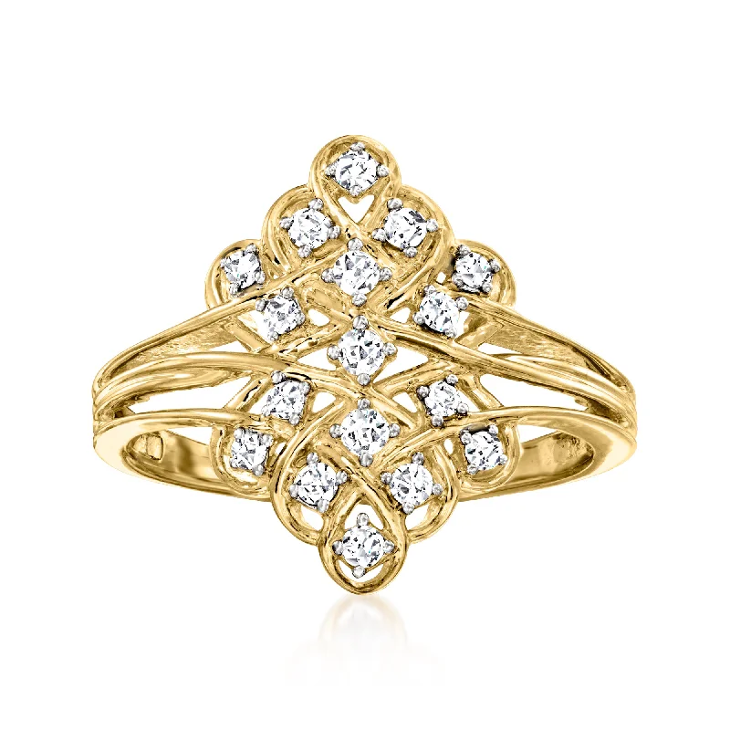 Ross-Simons Diamond Ring in 18kt Gold Over Sterling