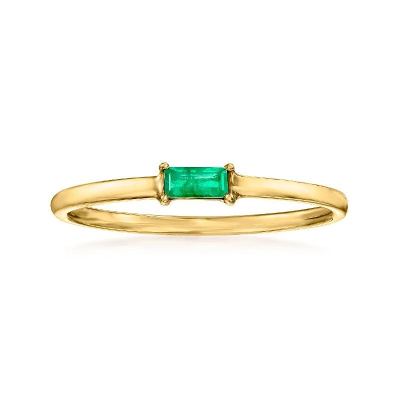 RS Pure by Ross-Simons Emerald Ring in 14kt Yellow Gold