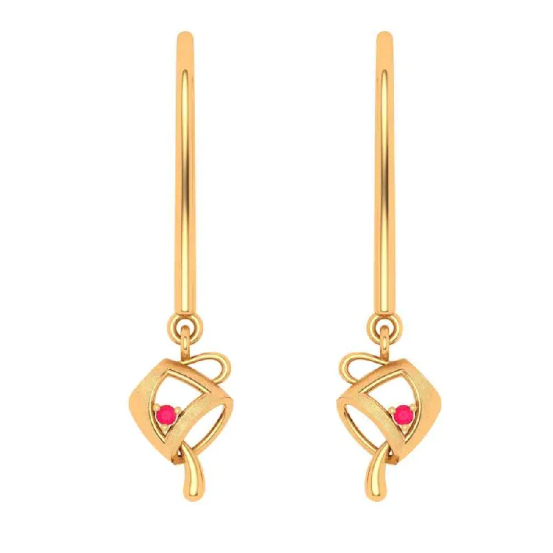 Twin Pouring Cup 22k Gold Earring