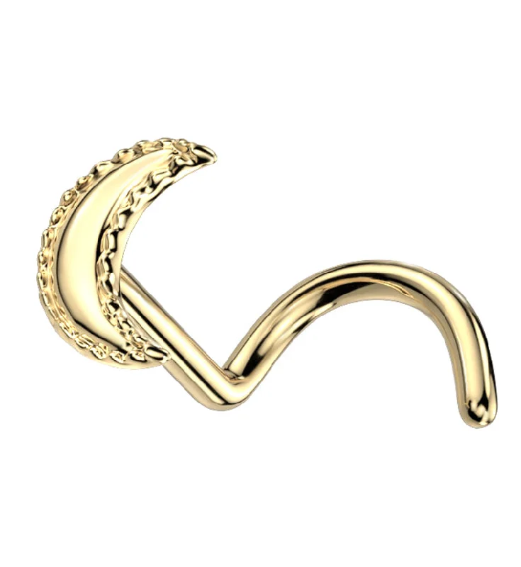 14kt Gold Half Moon Nose Screw