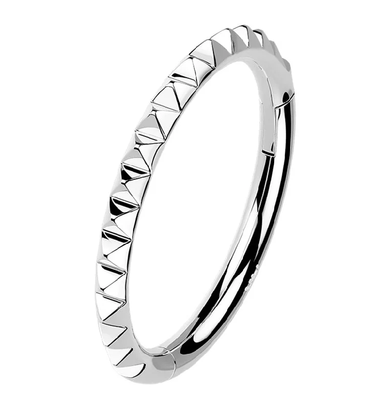 14kt White Gold Polyhedra Edge Hinged Segment Ring