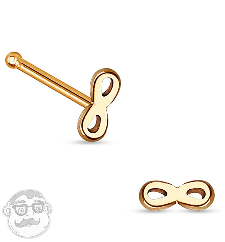 20G Rose Gold Infinity Top Stainless Steel Nosebone