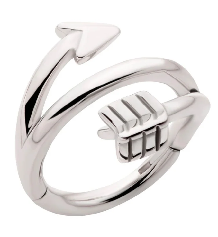 Arrow Twist Stainless Steel Hinged Segment Ring