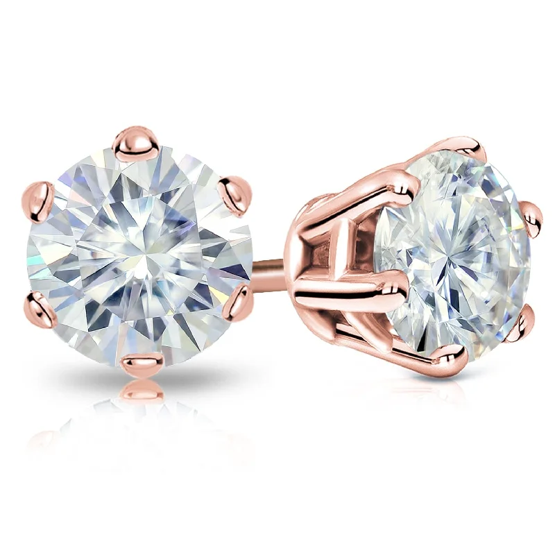 Auriya 1 1/2ctw Round Moissanite Stud Earrings 14k Gold - 5.9 mm