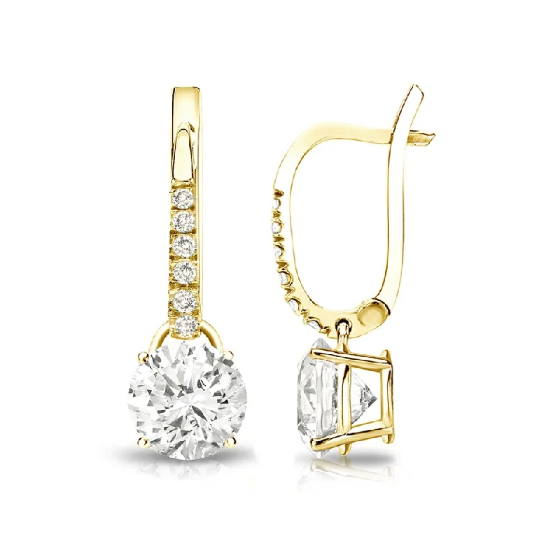 Auriya 1 1/4ctw Round Diamond Dangle Earrings 14k Gold (J-K, I1-I2)