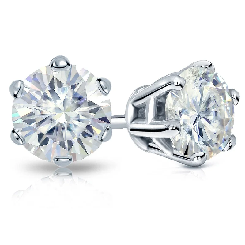 Auriya 2 1/2ctw Round Moissanite Stud Earrings 18k Gold - 7 mm