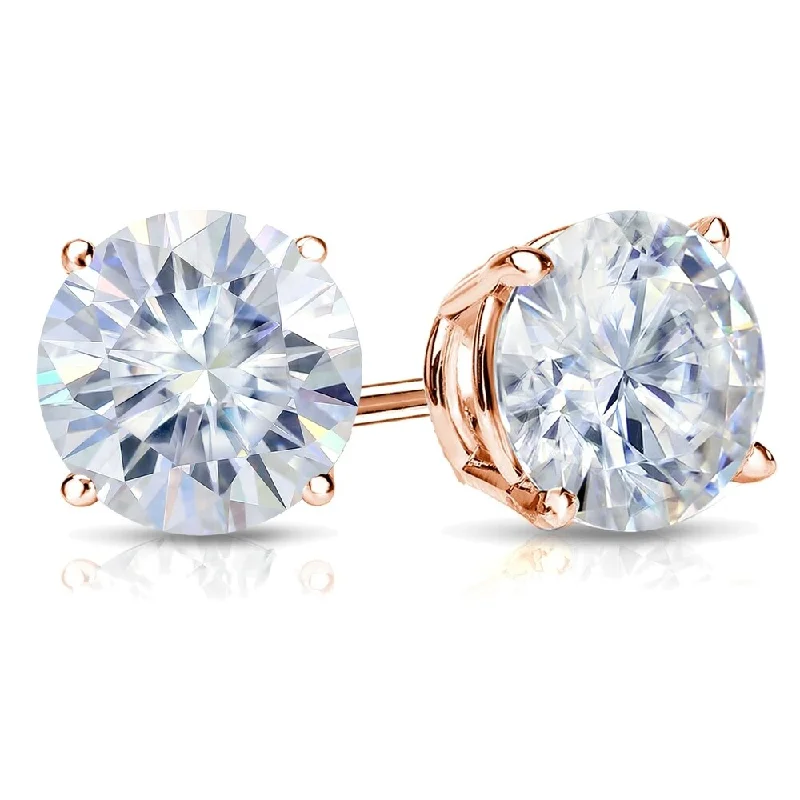 Auriya 7ct TW Round Moissanite Stud Earrings 14k Gold