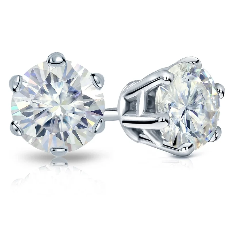 Auriya 7ctw Round Moissanite Stud Earrings 14k Gold