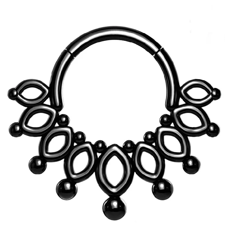 Black PVD Ovoidal Fan Hinged Segment Ring