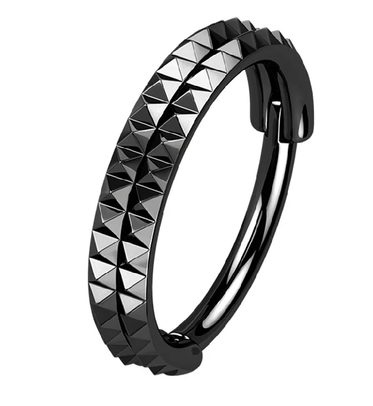 Black PVD Parallel Polyhedra Edge Hinged Segment Ring