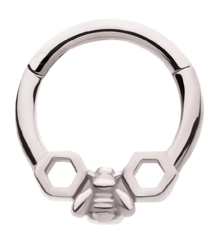 Honeycomb Bee Stainless Steel Hinged Segment Ring