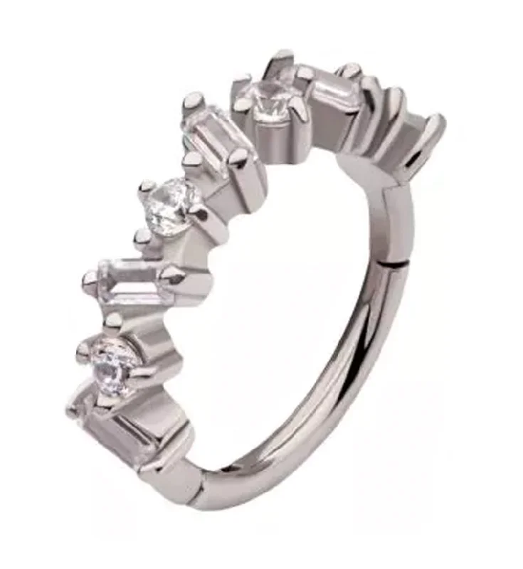 Lithic CZ Hinged Segment Ring