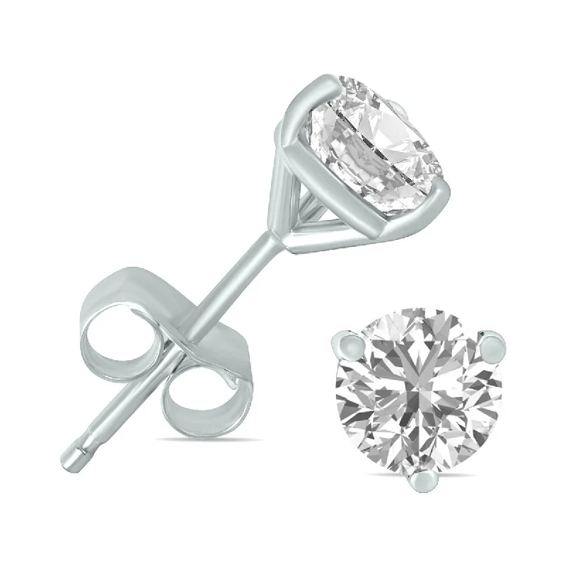 Marquee 2 Carat TW Lab Grown Diamond Martini Set Round Earrings in 14K White Gold