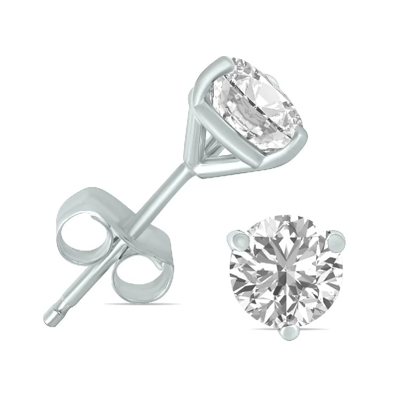 Marquee 3/4 Carat TW Lab Grown Diamond Martini Set Round Earrings in 14K White Gold