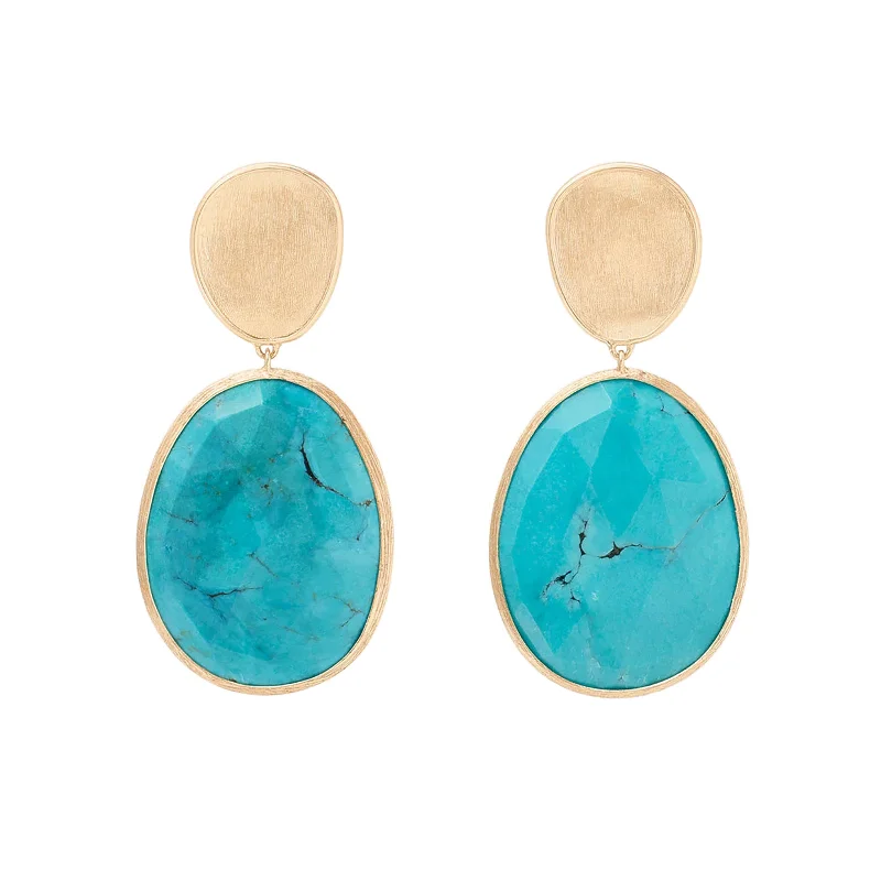 Lunaria Drop Earrings with Mexican Turquoise