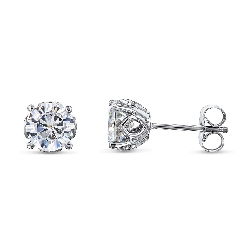 Orchid 6.5mm Moissanite Studs 14k White Gold